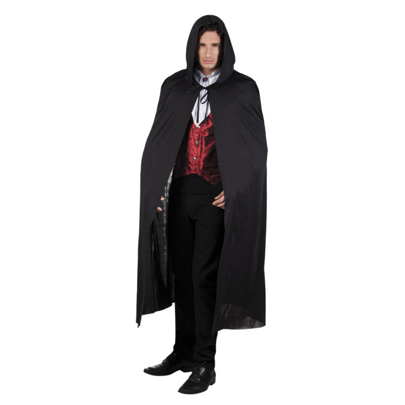 Plášť s kapucí černý 180 cm